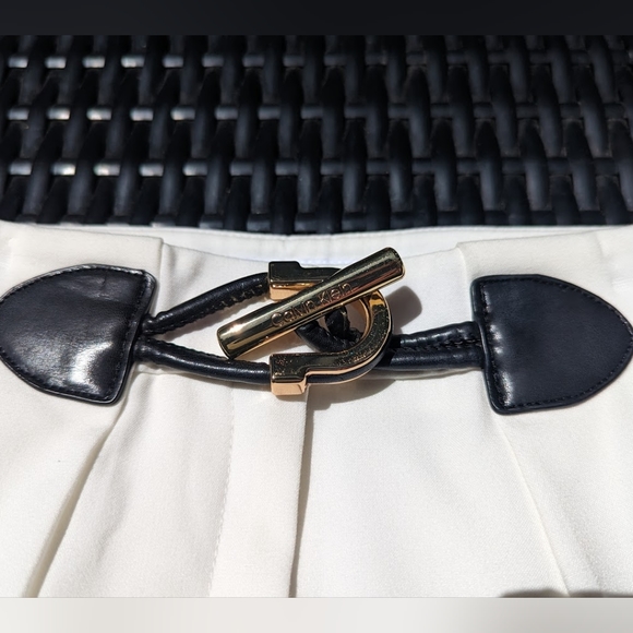 Size 10 White Calvin Klein Pants W/Buckle Embellishment - Picture 3 of 6